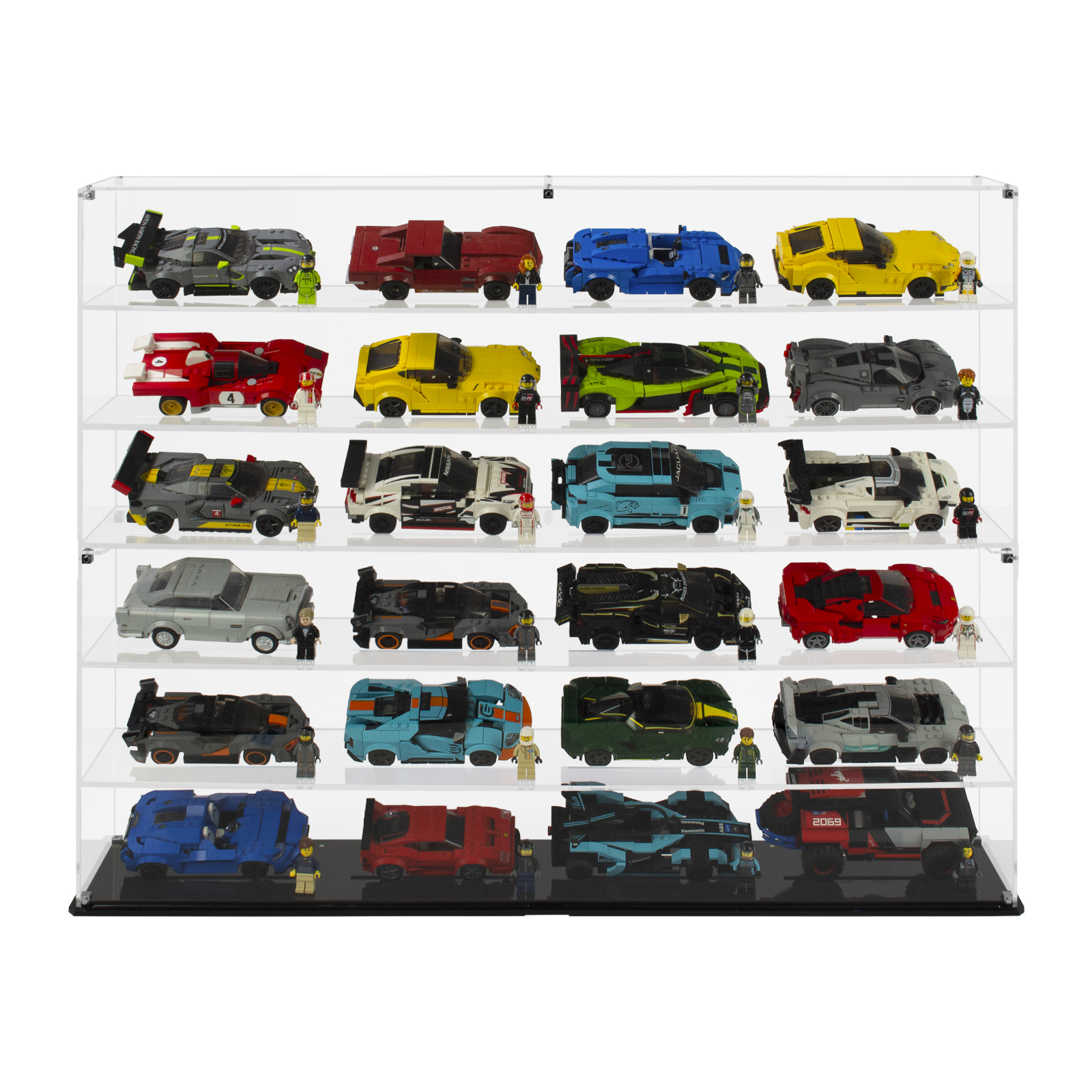 Display Case for LEGO Speed Champions- 4 Cars Wide | shopPOPdisplays